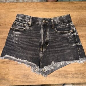 PacSun Black Frayed Jean Shorts
